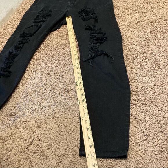 Pistola Black Jeans Womens Size 31 Distressed Ripped Pants Skinny Jeans Mid Rise - Picture 7 of 10